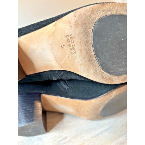 Aquatalia Fleurette Suede Ankle Bootie Black Size 9 - Picture 8 of 9